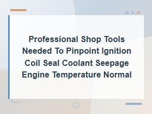 Professional Tools for Diagnosing Ignition Coil Seal Coolant Seepage