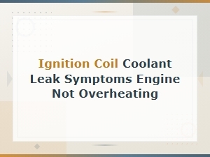 Ignition Coil Coolant Leak Symptoms Engine Not Overheating